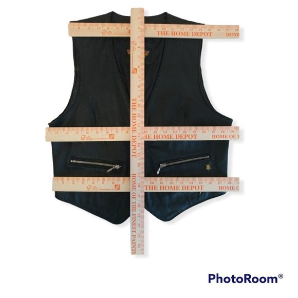 Women's Large L Harley-Davidson Leather Vest Braided Leather Edges Embroidered - Picture 9 of 9